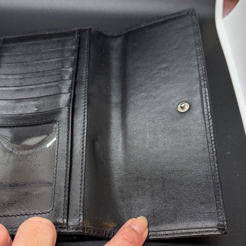 Coach Black Signature Women's Trifold or Checkbook Wallet - Picture 6 of 10